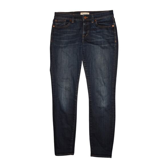 MADEWELL‎ $128 Mid-Rise Skinny Jean Lakeshore Wash Dark Stretch Denim Size 28 - Picture 1 of 4